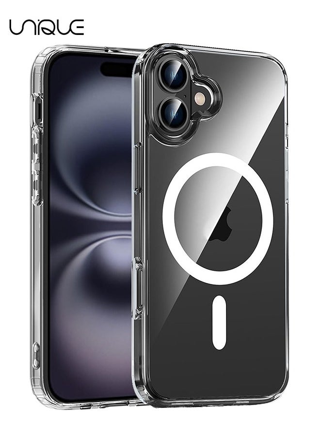Unique Compatible with iPhone 16 Case, MagSafe Compatible Case, Shockproof Protection, Strong Magnetic Slim Phone Cover for iPhone 16 (Clear) 