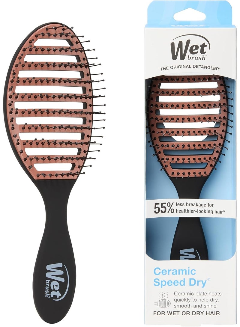 Wet Brush Ceramic Speed Dry Detangling Hair Brush for Wet & Dry Hair – Black - Image 2