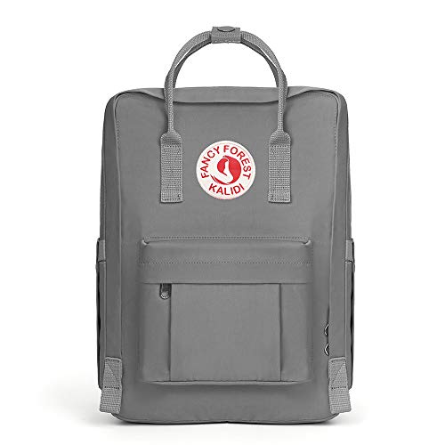 KALIDI Casual Laptop Backpack 15 Inches Classic Camping Rucksack Travel Outdoor Square Daypack College Hiking Gym Bag, Grey - Image 1