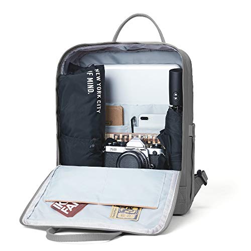 KALIDI Casual Laptop Backpack 15 Inches Classic Camping Rucksack Travel Outdoor Square Daypack College Hiking Gym Bag, Grey - Image 2