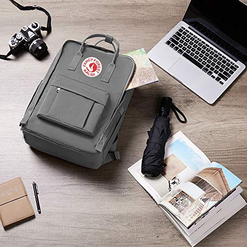 KALIDI Casual Laptop Backpack 15 Inches Classic Camping Rucksack Travel Outdoor Square Daypack College Hiking Gym Bag, Grey - Image 3