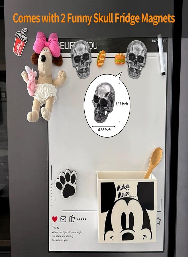 NICITY 6 Cavity Skull Cake Pan with 2 Fridge Magnets, Halloween Skull Silicone Molds for Baking Chocolate Resin - Image 4
