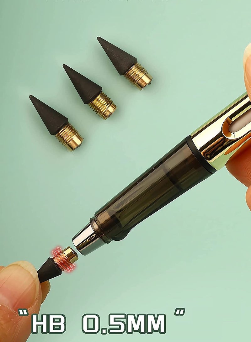 SYOSI 6pcs Inkless Pencils Eternal, Everlasting Pencil with 6 Replaceable Head, Infinite Pencil, Tree-Friendly Cute Forever Pencil for Kids Writing, Sketch, Drawing 6 Pencils + 6 Erasers - Image 3