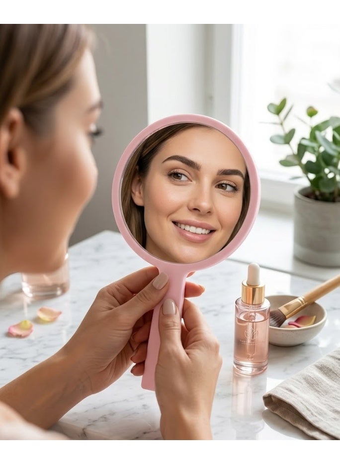 مرآة يد دائريه أنيقة متعددة الألوان والأشكال – مرآة صغيرة محمولة للعناية بالبشرة والاستخدام اليومي - Image 4
