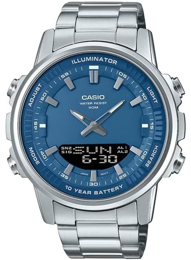 Men's Stainless Steel Analog-Digital Watch AMW-880D-2A1VDF - 47 mm