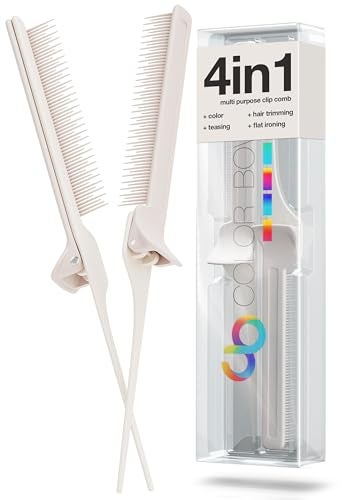 ColorBow Rat Tail Combs, Teasing Comb, Flat Iron Combs for women, Parting Combs for braiding hair, Hairstylist essentials for Highlights - balayage board hair combs for styling & cutting (2 Pack) - Image 1
