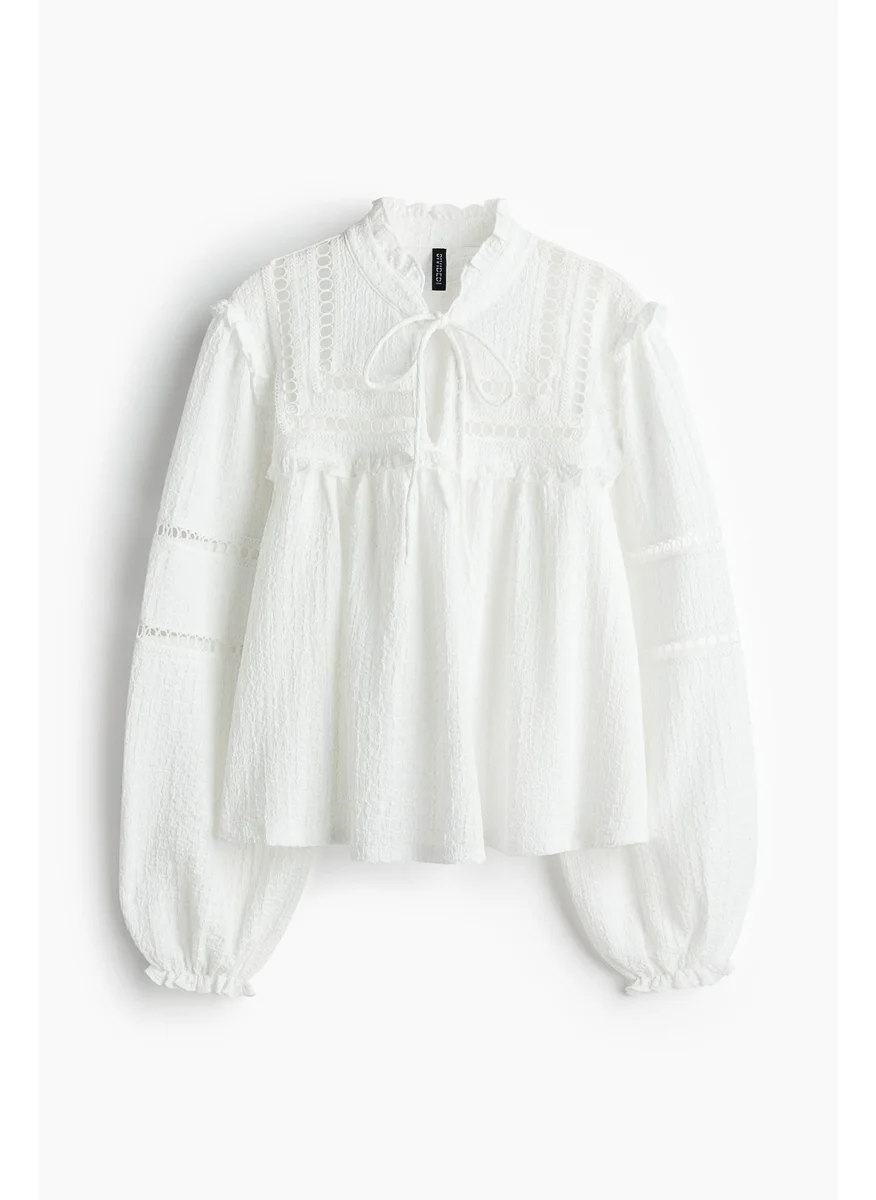 اتش اند ام Oversized Frill-Trimmed Blouse