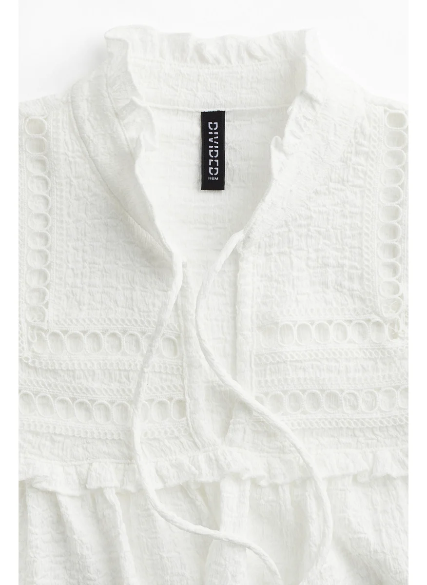 H&M Oversized Frill-Trimmed Blouse