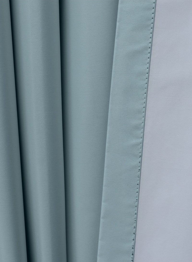 Black kee 2 piece 100% Blackout Satin Curtains with Grommets for Living Room, Bedroom Kids Bedroom Study Exhibition Hall with Silicon Finish Sound and Heat Insulation  - Image 3