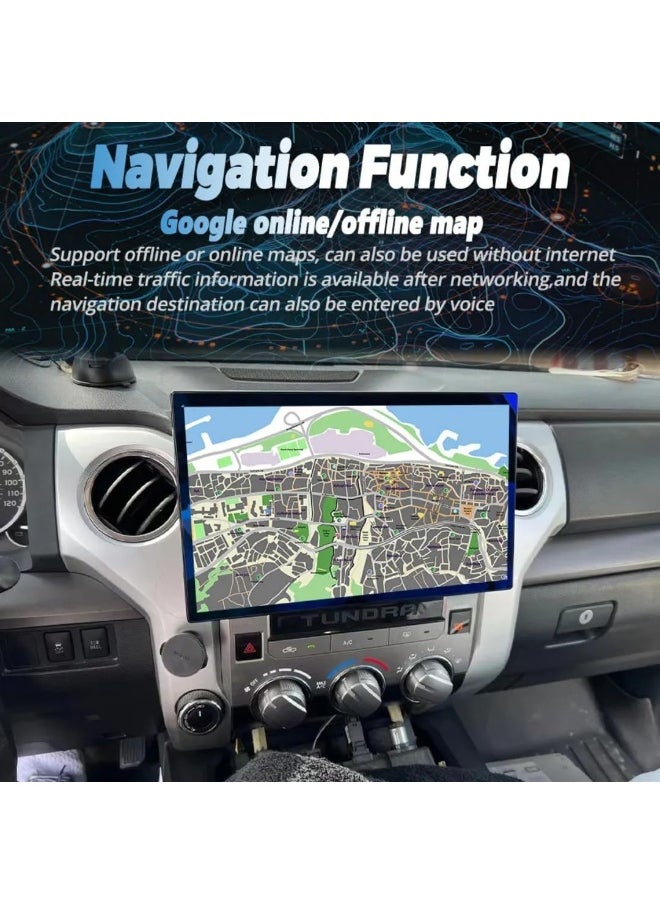 Vierex Fit Toyota Tundra Car Stereo Android Screen Toyota Tundra 2014-2021 With Apple Carplay Android Auto Wireless WiFi DSP AHD Camera Included Fast Interface Quick Boot (13.3 Inch 4+32GB 360D Cameras)  - Image 4