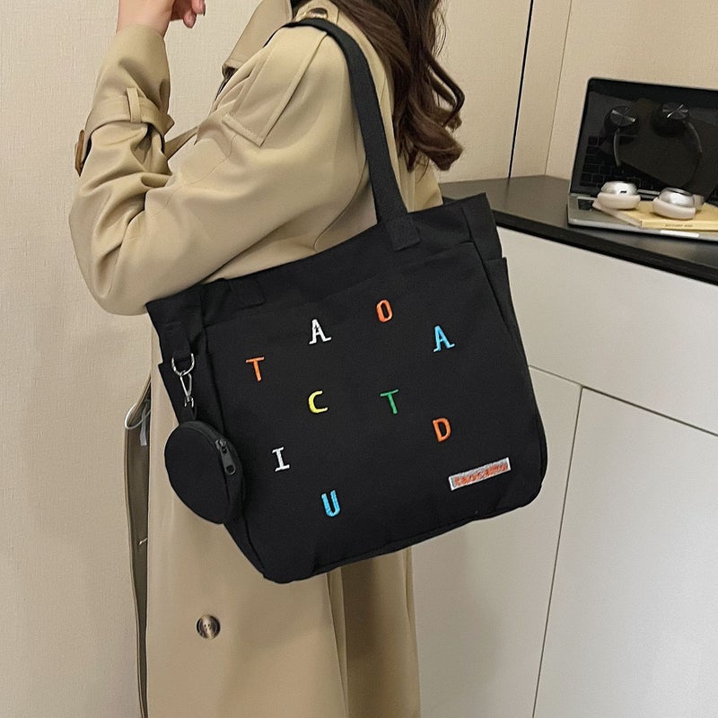Women's Canvas Tote Bag with Embroidery - Image 4