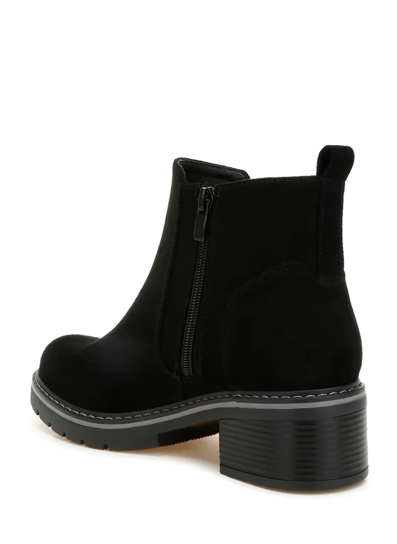 London Rag Microfiber Zipper Boots in Black
