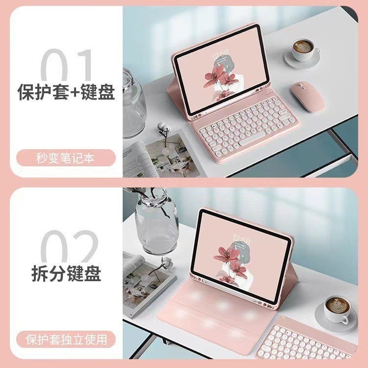 Suitable For Ipad Tablet Protective Case, 10Th Generation Tablet Protective Cover, 11Th Generation Detachable Bluetooth Keyboard, Air6 Pen Slot Leather Case - Image 3