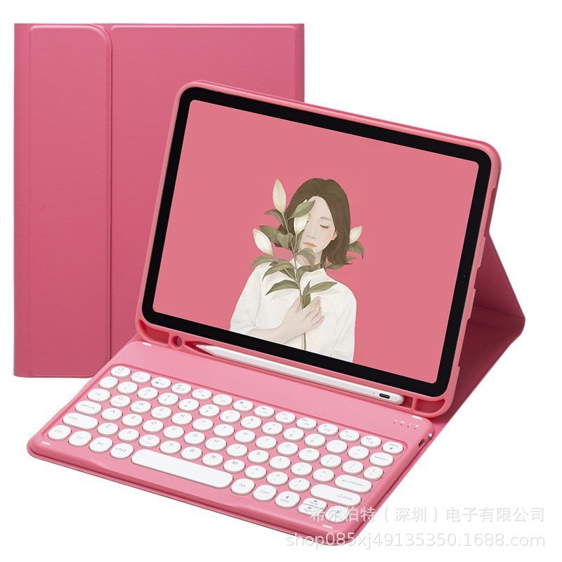 Suitable For Ipad Tablet Protective Case, 10Th Generation Tablet Protective Cover, 11Th Generation Detachable Bluetooth Keyboard, Air6 Pen Slot Leather Case - Image 1