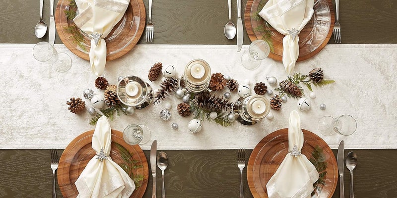 DII عداء طاولة مجموعة د.آي.آي المخملية 14x72 كريمي - Image 2