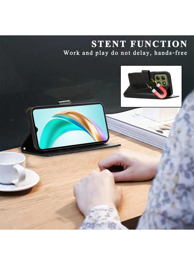 اس-توب جراب لهاتف Motorola Moto G15 مصنوع من جلد البولي يوريثان الأصلي ومزخرف بخطوط منقوش - Image 5