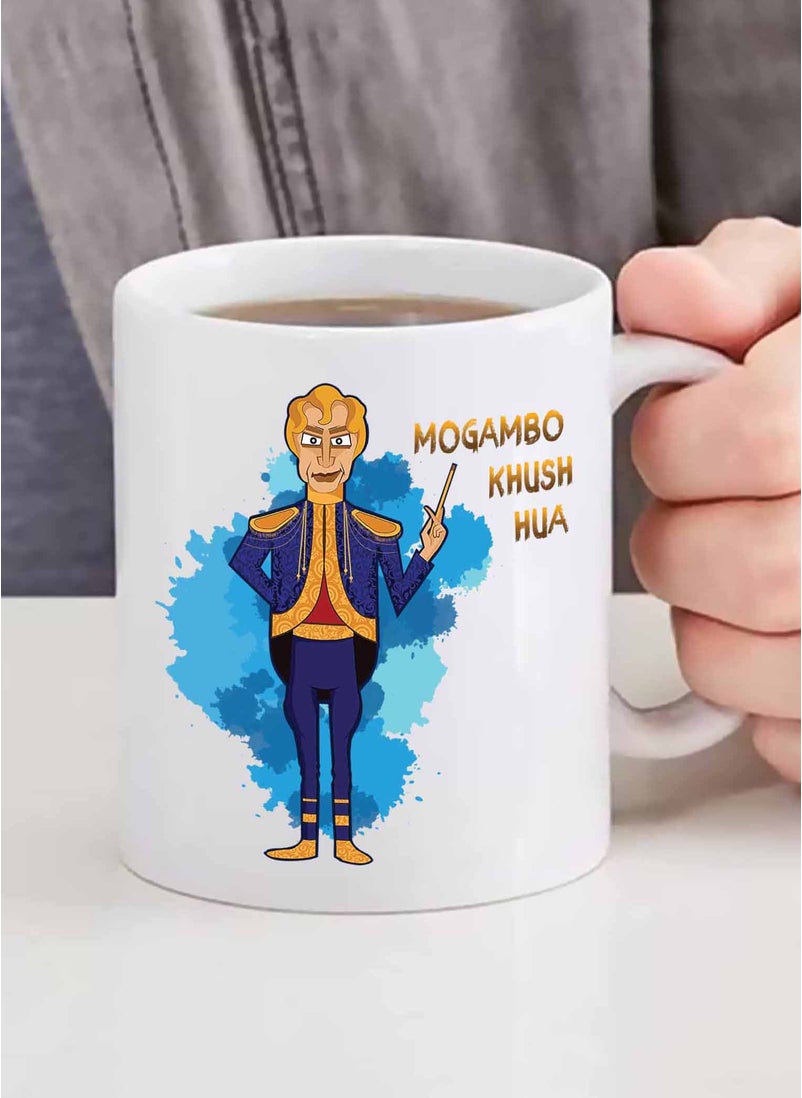 Spoil Your Wall - Mogambo Khush Hua Quote from Bollywood Movie Mr India Printed Ceramic Coffee Mug 325ml, Perfect Gifting by Spoil Your Wall - Image 1