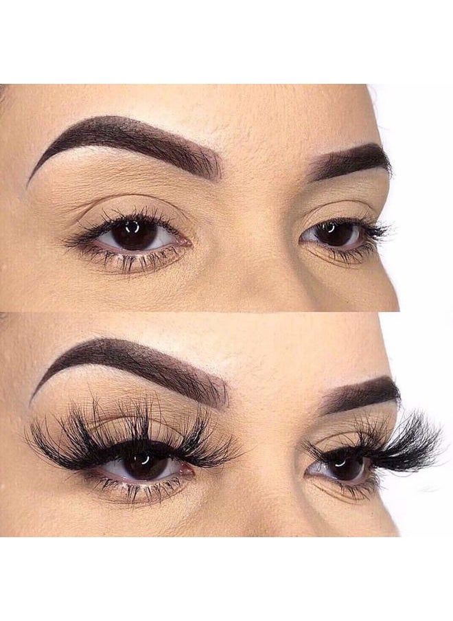 DAODER Lashes 25mm Mink Lashes Fluffy Thick Long Big Wispy False Eyelashes Dramatic Light Soft Bold Fake Eye Lashes Pack 7 Pairs  - Image 3