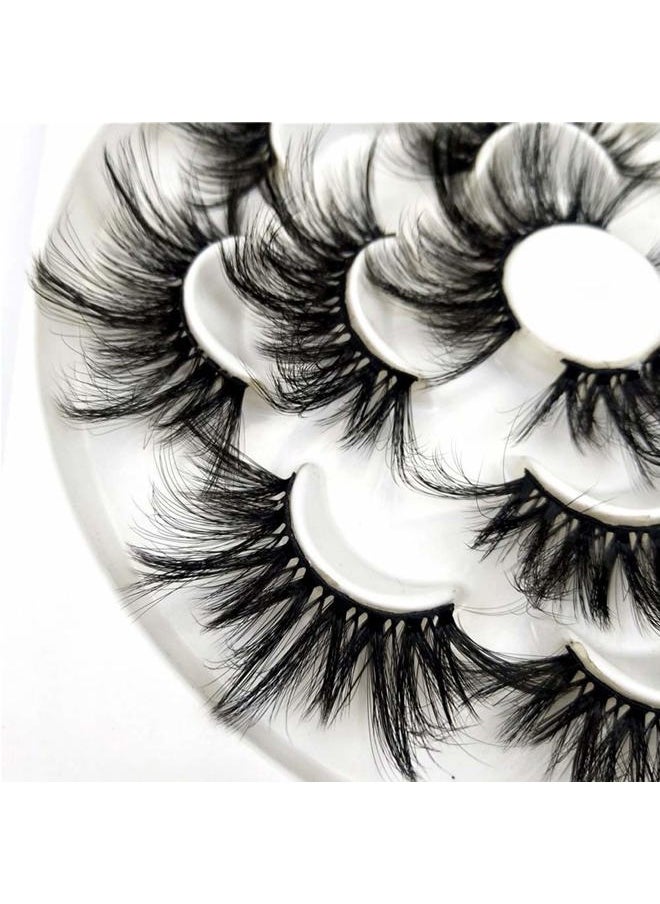 DAODER Lashes 25mm Mink Lashes Fluffy Thick Long Big Wispy False Eyelashes Dramatic Light Soft Bold Fake Eye Lashes Pack 7 Pairs  - Image 5