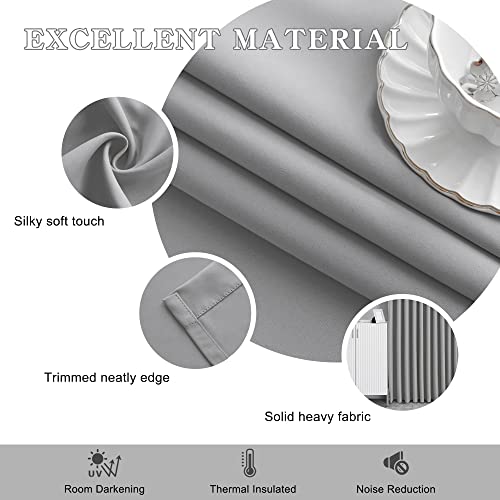 MAIHER Pinch Pleated Curtain 54W x 108L Inches Indoor Ourdoor Window Treatment, Triple Weave Room Darkening Curtain for Bedroom, Living Room, Patio, Easy Hanging via Hooks, Light Grey, 1 Panel - Image 5
