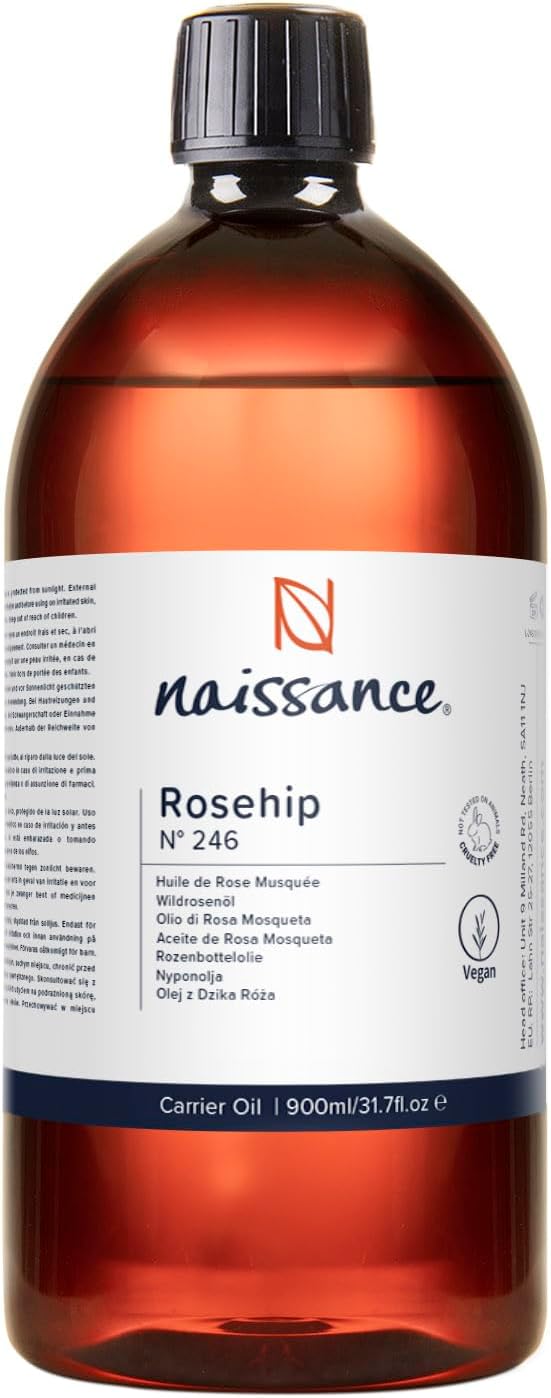 Naissance Rosehip Seed Oil No 246 50ml 100 Natural Hydrating Nourishing Moisturising Ideal for Skin Face Hair Body Vegan Hexan Free No GMO - Image 1