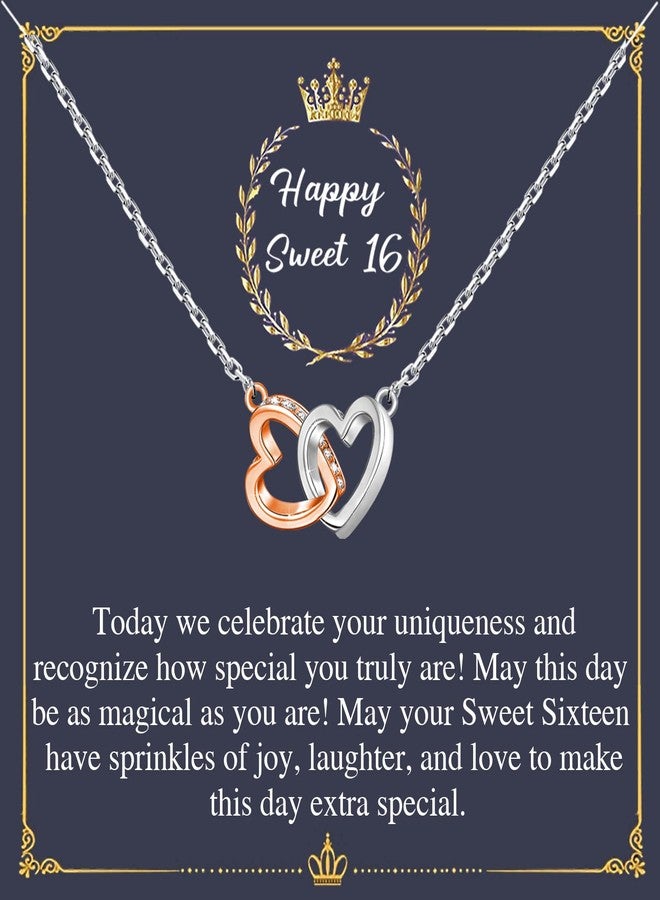 ميوسبارك هدايا عيد الميلاد السادس عشر من MYOSPARK: قلادة عيد الميلاد السادس عشر، بطاقة معايدة لعيد الميلاد السادس عشر، هدية لصديقة، أخت، ابنة، ابنة أخت (عيد ميلاد سعيد السادس عشر NL) - Image 1