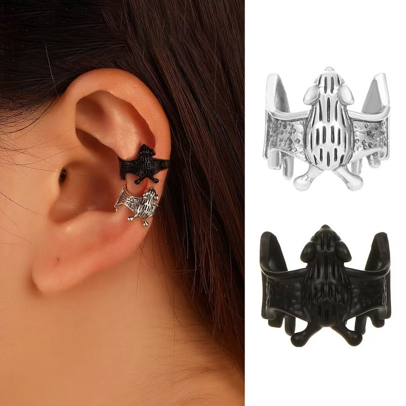 ofeankri European and American Cross-Border Dark Style Personalized Non-Piercing Ear Clip, Trendy Bat Earrings for Men and Women - Image 1