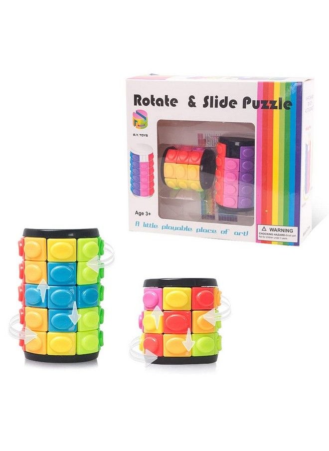 R.Y.Toys Rotate And Slide Puzzlepatented Fidget Cube(Restore Order/Create Patterns) 8 Colors,3 And 5 Layersdetach Piece For Quick Play,Fidget Toys,Brain Teaser,Sensory Toys,Easter Basket Stuffer  - Image 1