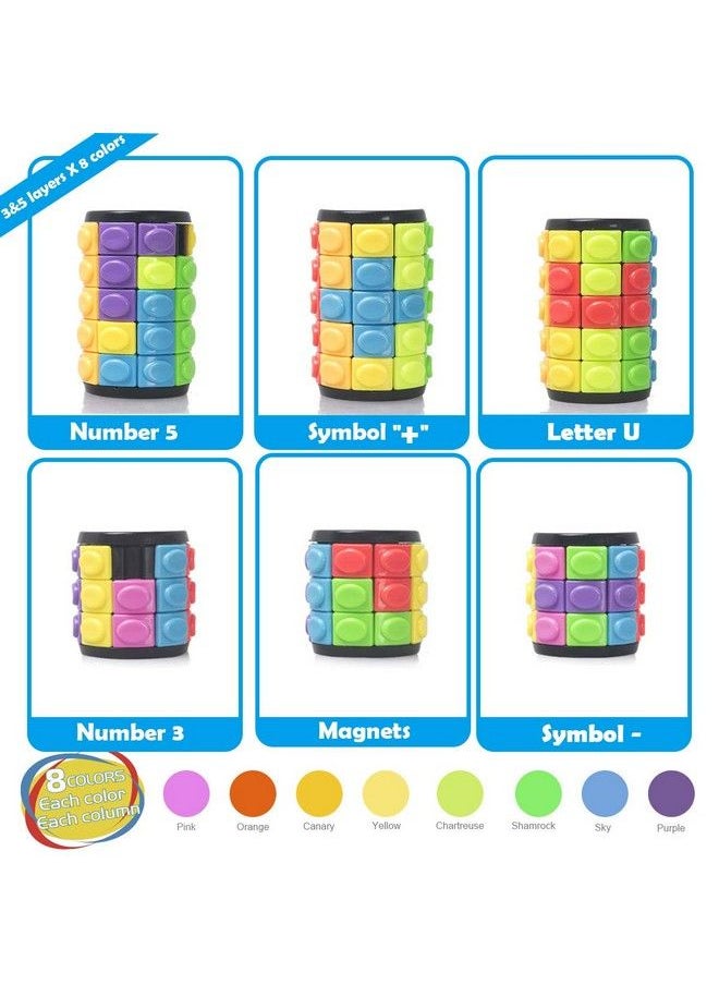 R.Y.Toys Rotate And Slide Puzzlepatented Fidget Cube(Restore Order/Create Patterns) 8 Colors,3 And 5 Layersdetach Piece For Quick Play,Fidget Toys,Brain Teaser,Sensory Toys,Easter Basket Stuffer  - Image 3
