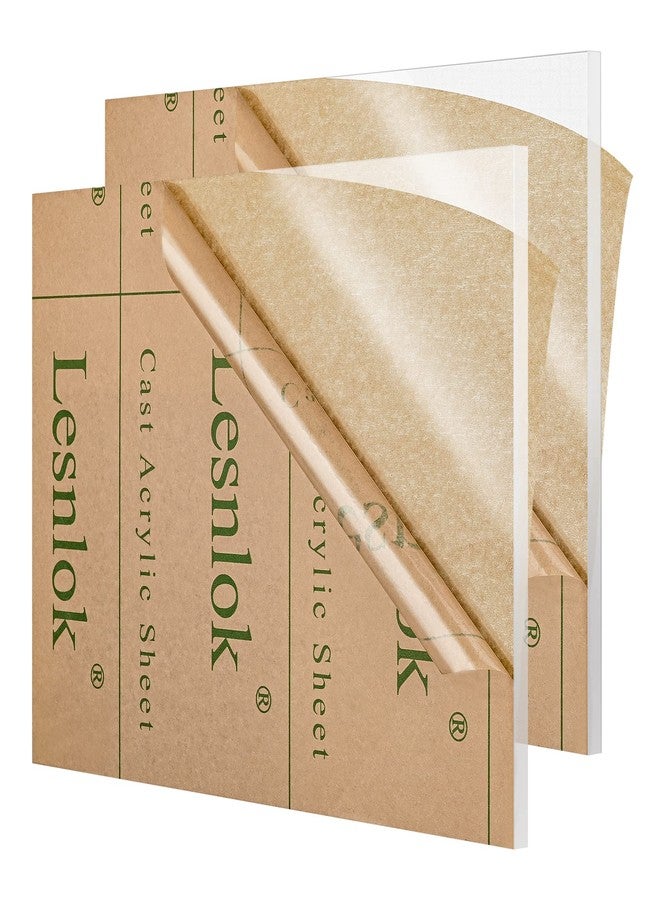 Lesnlok 12 x 16 Acrylic Sheet 1/4 inch Thick 6mm 2 Pieces Clear Plexiglass Sheet, for Sign,Craft, Photo Frame, DIY Display Projects (2, 12" x 16") - Image 1