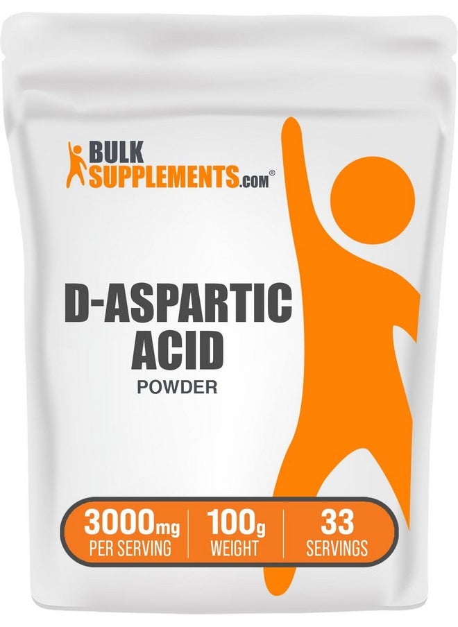 BulkSupplements BulkSupplements.com D-Aspartic Acid Powder - DAA Supplement for Men & Women, D-Aspartic Acid 3000mg - Unflavored & Gluten Free, 3000mg per Serving, 100g (3.5 oz) (Pack of 1)  - Image 1
