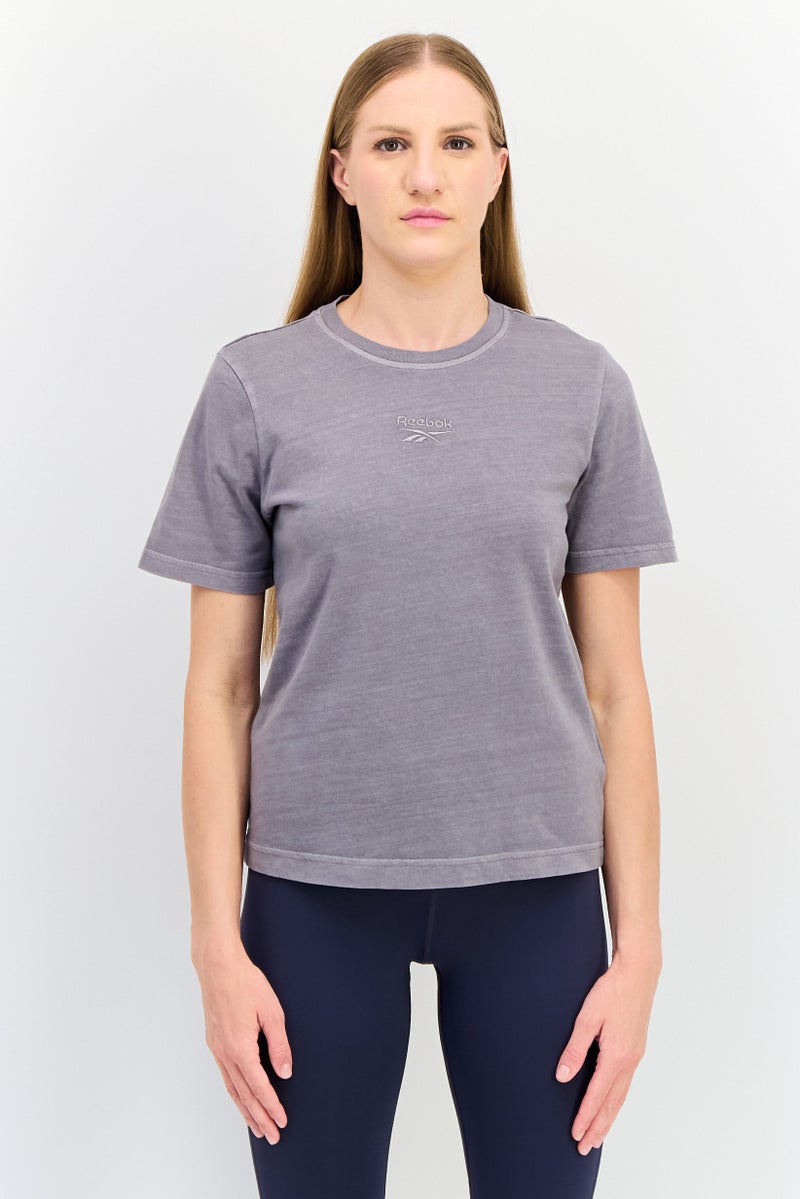 Reebok Women Sportswear Fit Short Sleeves Outdoor Top, Grey - Image 1