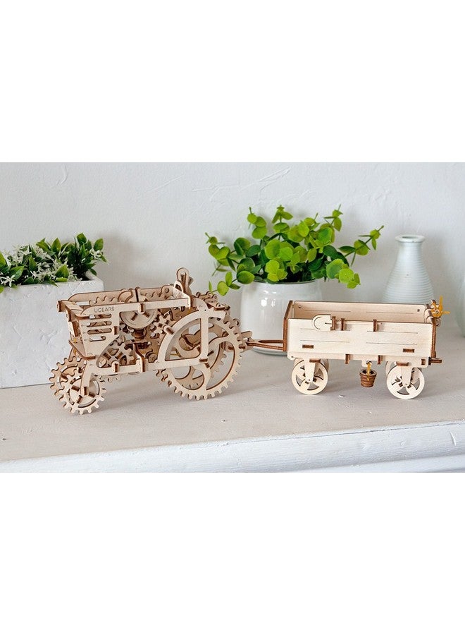 أوجيرز ألعاب أطفال من يوجيرز، نموذج مصغر لمقطورة جرار ميكانيكية ثلاثية الأبعاد، مجموعة بناء خشبية | مجموعات تعليمية STEM للمراهقين | ألعاب عربة جرار خشبية للكبار | مجموعات بناء للأطفال - Image 4