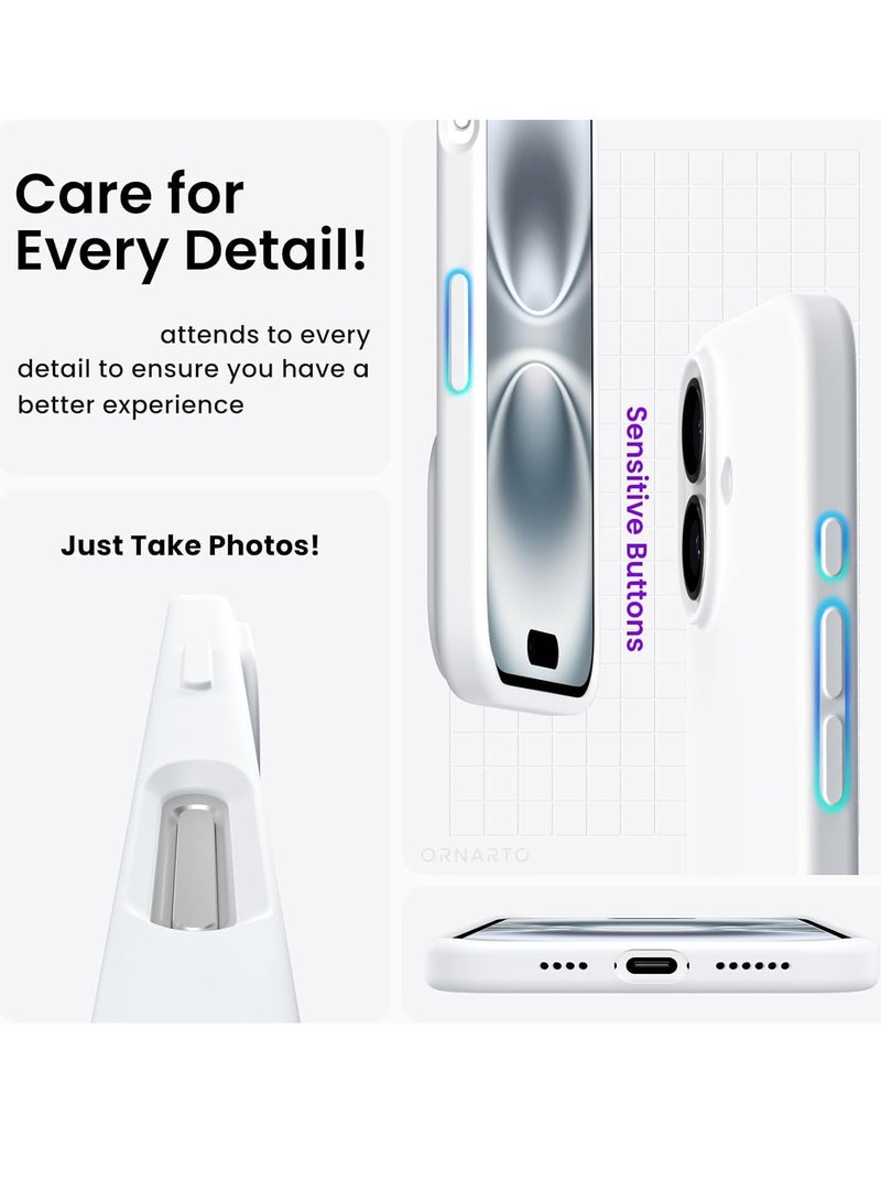 TIGER Case Compatible with iPhone 16 Plus | Liquid Soft Silicone iPhone 16 Plus Cover | Shockproof Gel Rubber Phone Case with Inside Microfiber Lining | Full Body Protection | Anti-Slip | Scratch-Resistant | Wireless Charging Compatible | Ultra-Slim & Lightweight for iPhone 16 Plus 6.7 inch (White, iP 16 Plus) - Image 2