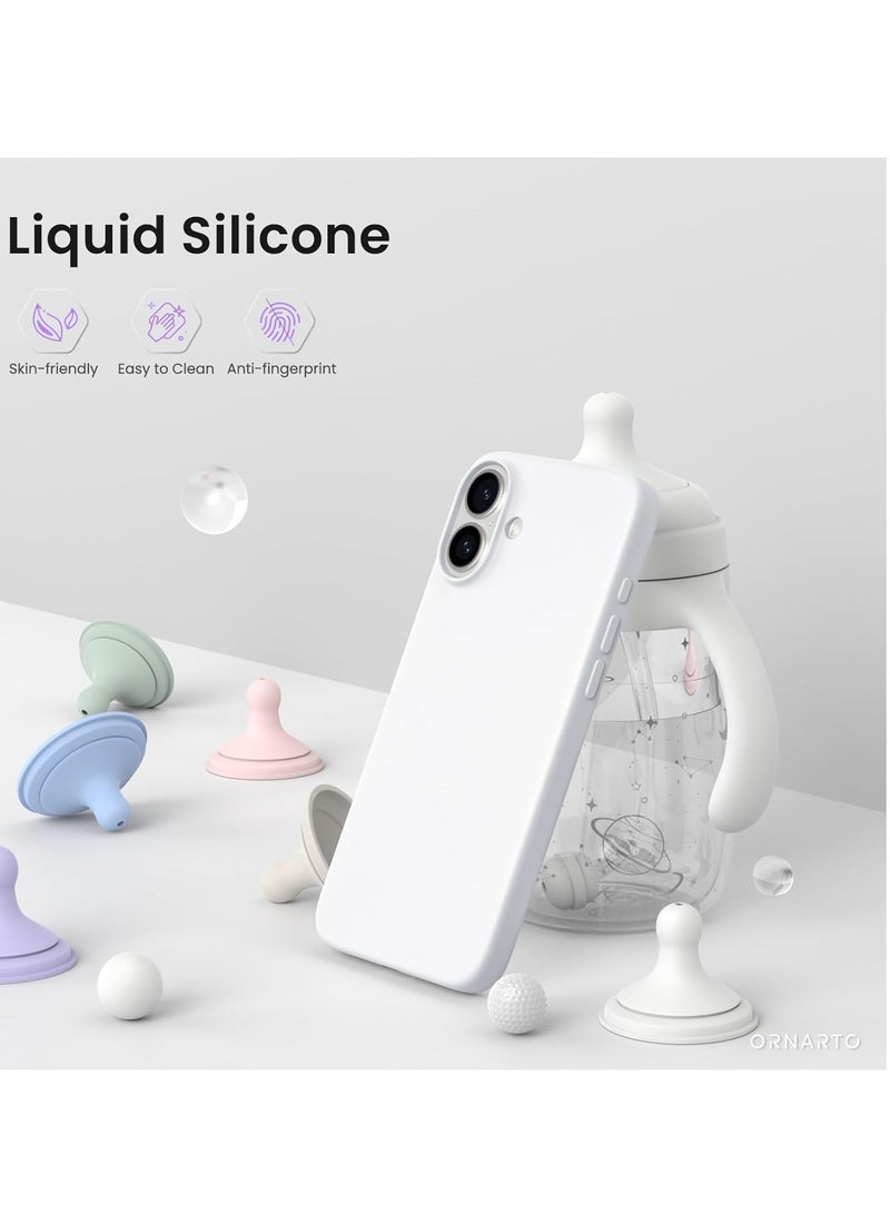 TIGER Case Compatible with iPhone 16 Plus | Liquid Soft Silicone iPhone 16 Plus Cover | Shockproof Gel Rubber Phone Case with Inside Microfiber Lining | Full Body Protection | Anti-Slip | Scratch-Resistant | Wireless Charging Compatible | Ultra-Slim & Lightweight for iPhone 16 Plus 6.7 inch (White, iP 16 Plus) - Image 3