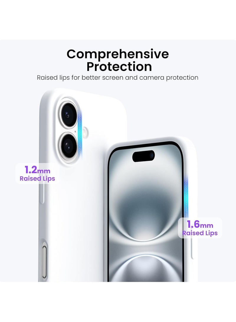 TIGER Case Compatible with iPhone 16 Plus | Liquid Soft Silicone iPhone 16 Plus Cover | Shockproof Gel Rubber Phone Case with Inside Microfiber Lining | Full Body Protection | Anti-Slip | Scratch-Resistant | Wireless Charging Compatible | Ultra-Slim & Lightweight for iPhone 16 Plus 6.7 inch (White, iP 16 Plus) - Image 4