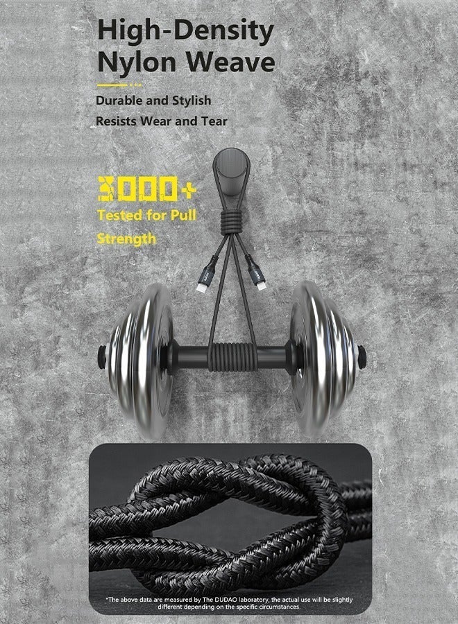 دوداو كابل شحن سريع PD 60 وات بطول 2 متر، كابل شحن سريع من النوع C، كابل شحن من النايلون من النوع C إلى النوع C - Image 3