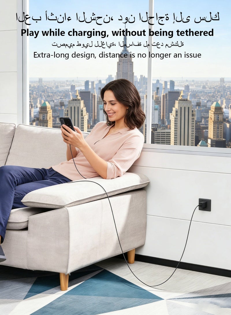 دوداو كابل شحن سريع PD 60 وات بطول 2 متر، كابل شحن سريع من النوع C، كابل شحن من النايلون من النوع C إلى النوع C - Image 2