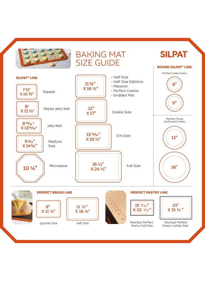 SILPAT Silpat The Original Premium Non-Stick Silicone Baking Mat, Gridded Half Sheet Size, 11-5/8 x 16-1/2  - Image 3