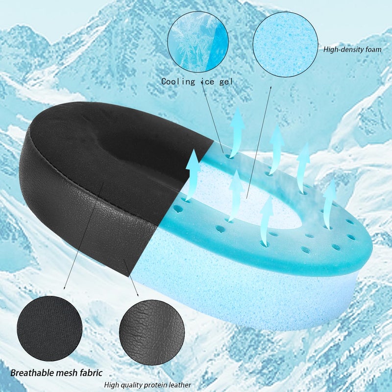defean BlackShark V3 Pro Cooling Gel Earpads and Mic Foam Replacement Ear Pads Ear Cushions Compatible with Razer BlackShark V3 Pro Wireless ANC Gaming Headset(Do Not Fit Razer BlackShark V3 / V3X) - Image 4
