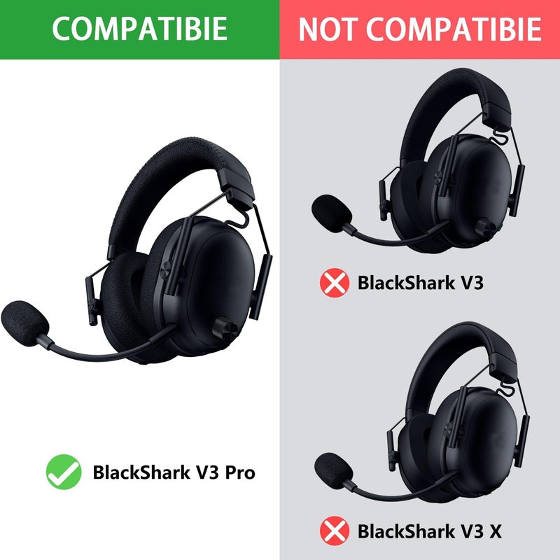 defean BlackShark V3 Pro Cooling Gel Earpads and Mic Foam Replacement Ear Pads Ear Cushions Compatible with Razer BlackShark V3 Pro Wireless ANC Gaming Headset(Do Not Fit Razer BlackShark V3 / V3X) - Image 2