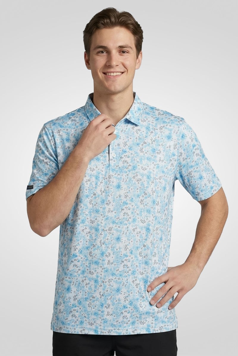 Greg Norman Men Sportswear Fit Short Sleeve Outdoor Polo Shirt, Multicolor - Image 1