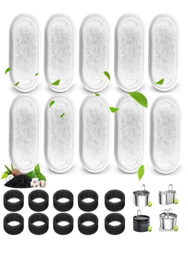 TuTuYa 20Pcs Cat Water Fountain Filter, for 108oz/3.2L&67oz/2L Pet Fountain - Image 1