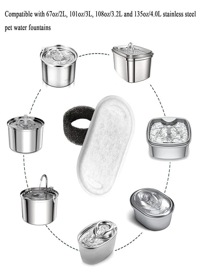 TuTuYa 20Pcs Cat Water Fountain Filter, for 108oz/3.2L&67oz/2L Pet Fountain - Image 5