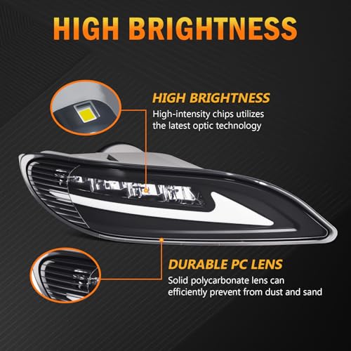 OKSIWA LED Fog Lights with DRL for Toyota Camry 2002-2004,Corolla 2005-2008,Solara 2002-2003,Front Driving Fog Lamps with Dynamic Turn signal,Starting Animated, Only Include DRL Wiring Harness - Image 3