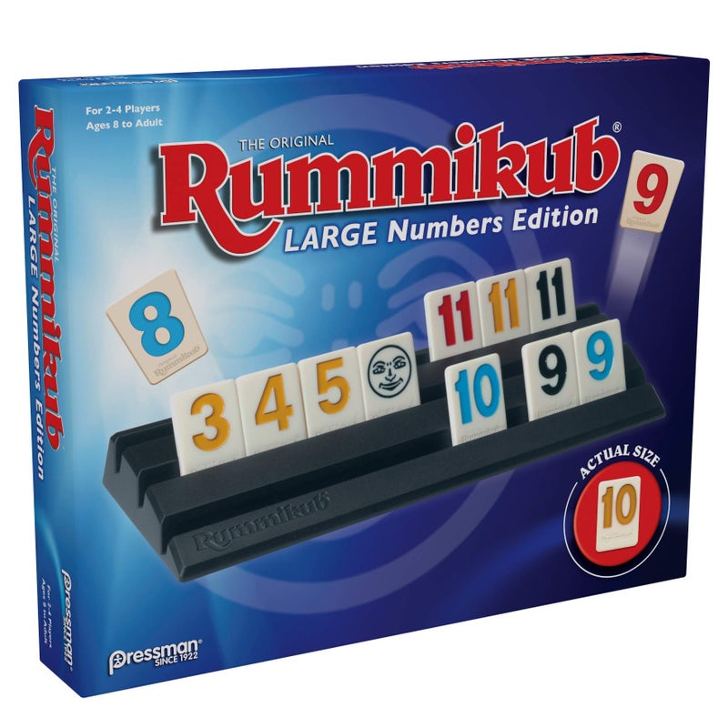 Pressman Rummikub Large Numbers Edition - The Original Rummy Tile Game Blue, 5" - Image 4