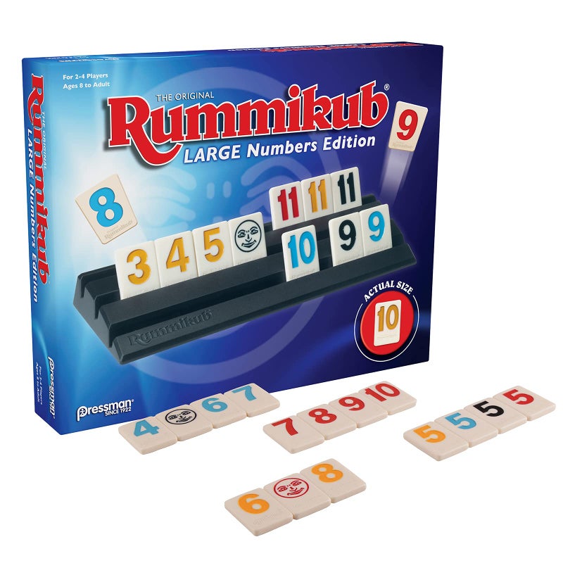Pressman Rummikub Large Numbers Edition - The Original Rummy Tile Game Blue, 5" - Image 2