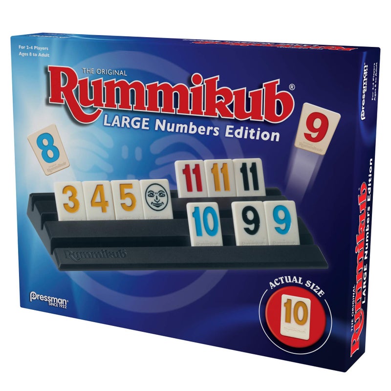 Pressman Rummikub Large Numbers Edition - The Original Rummy Tile Game Blue, 5" - Image 5