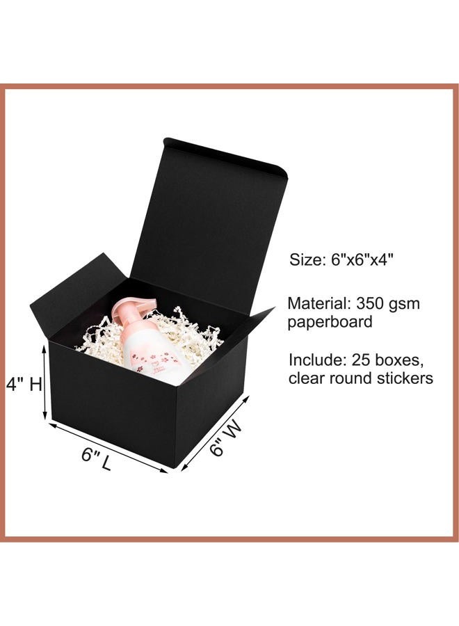 Mcfleet Black Gift Boxes with Lids 6x6x4 Inches 25 Pack Groomsmen Proposal Boxes Cardboard Gift Box for Presents, Craft Boxes for Christmas, Wedding, Graduation, Holiday, Birthday Gift Packaging - Image 2