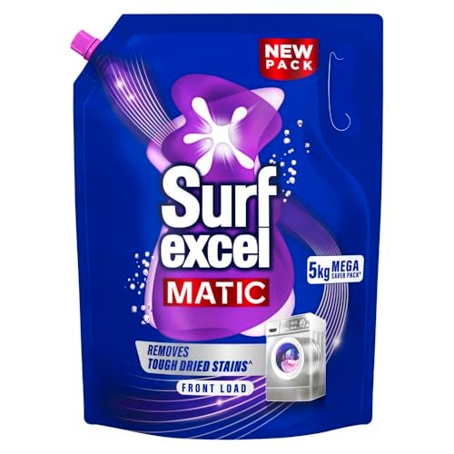 Surf Excel Matic Front Load Liquid Detergent 5Kg Refill Pouch, Specially designed to remove Tough Dried Stains, 1st time in Washing Machine - Image 1